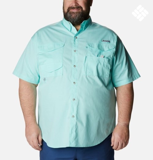 Columbia PFG Bonehead Kort Sleeve Skjorte Herre Turkis | Plus Size 01356D